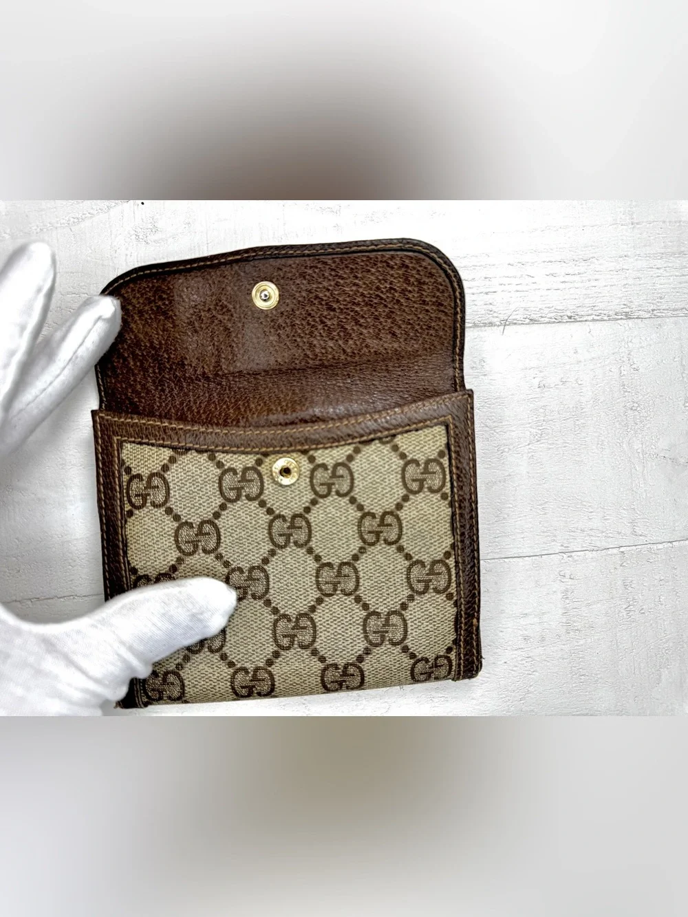 Gucci Vintage GG Supreme French Wallet / Compact Bifold Wallet Made in Italy - Picture 6 of 13